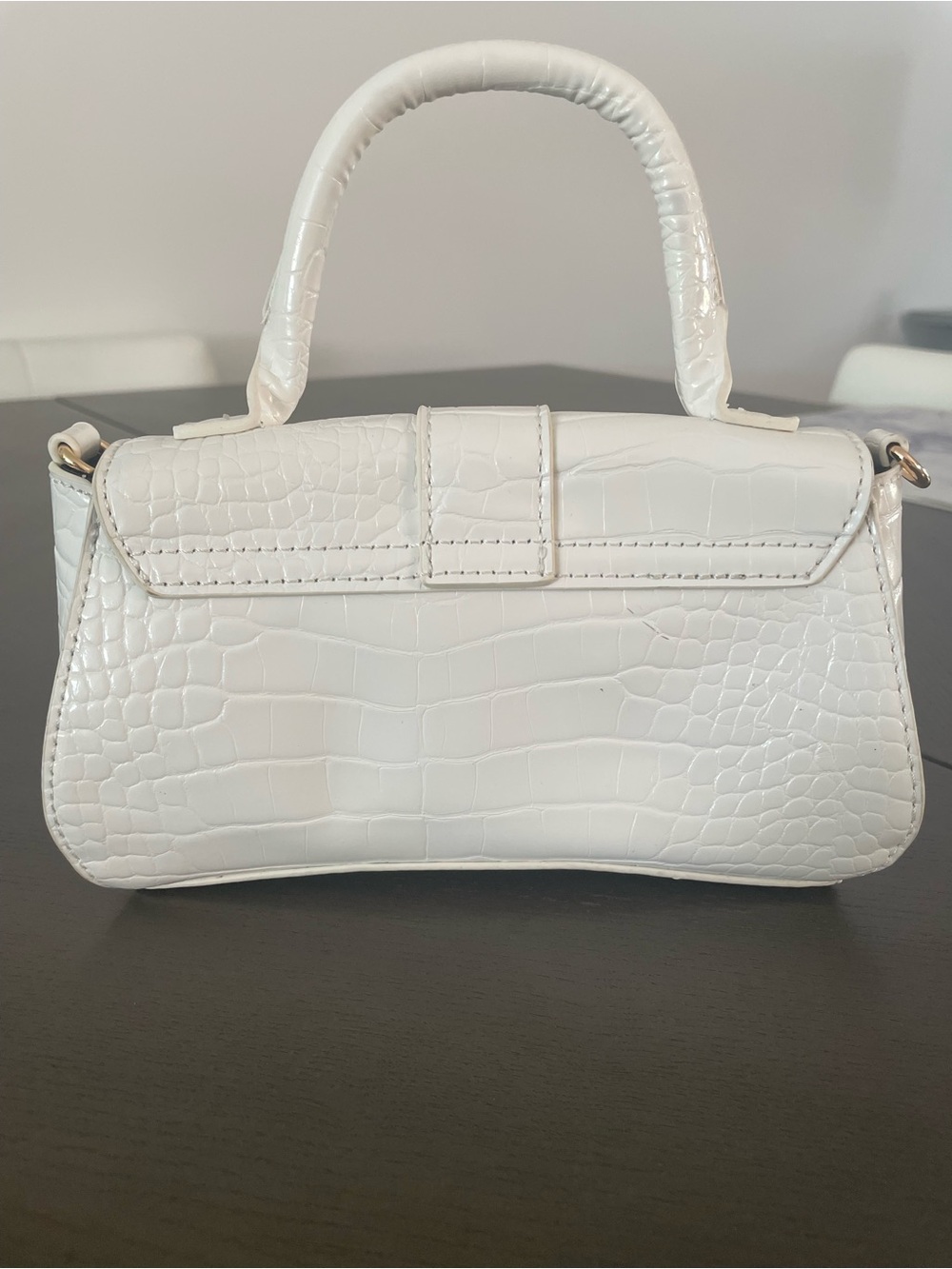 ASOS White Croc-Embossed Top Handle Bag - Picture 2 of 11